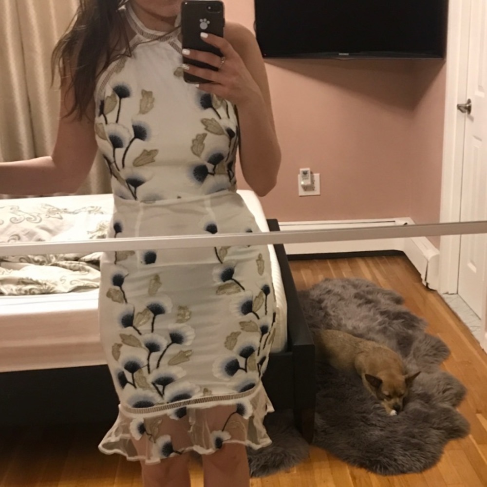 White and blue dress - Picture 3 of 8